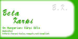 bela karpi business card